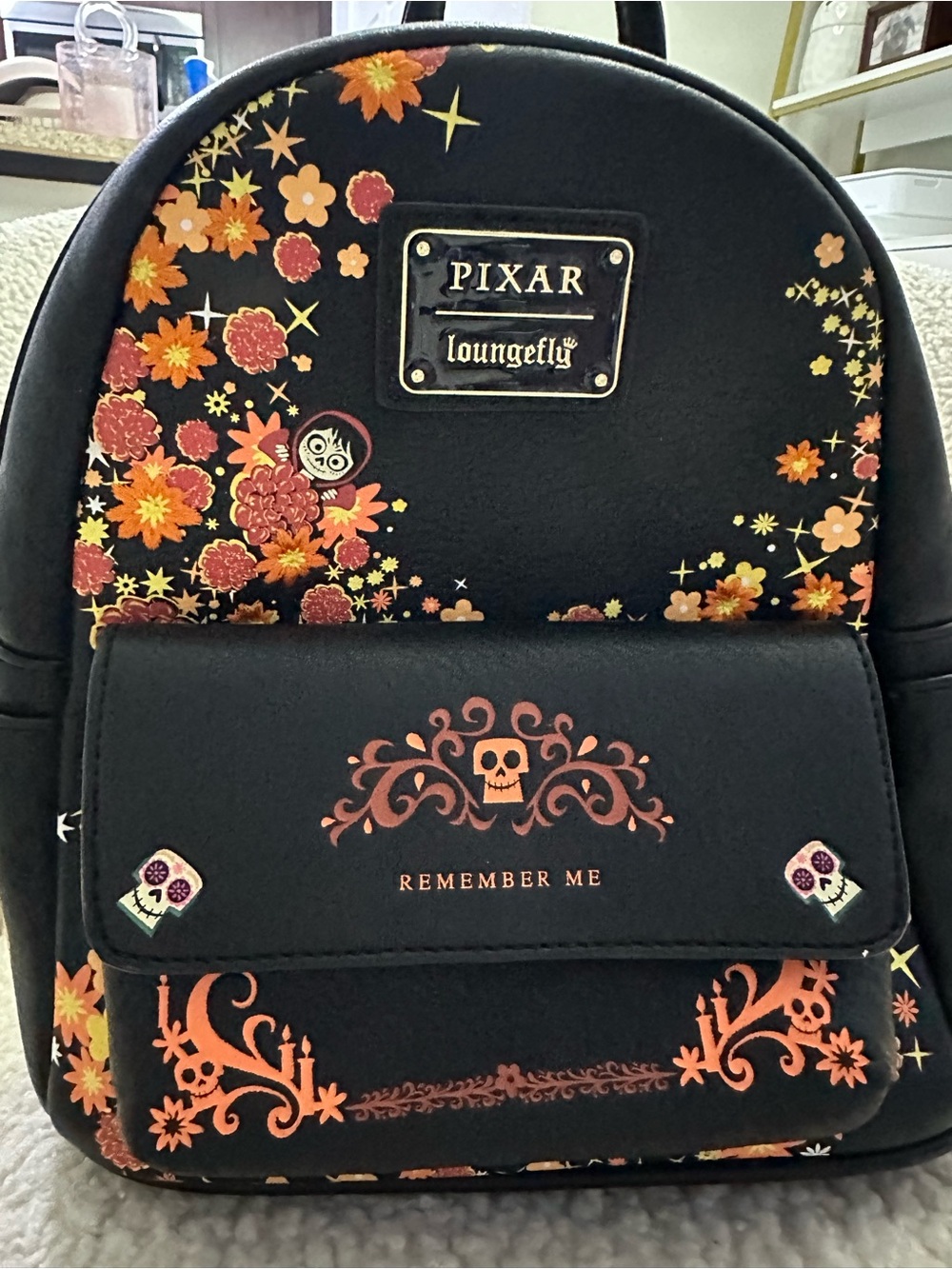 Pixar x Loungefly 'Remember Me' Floral Mini Backpack - Black - Picture 11 of 16